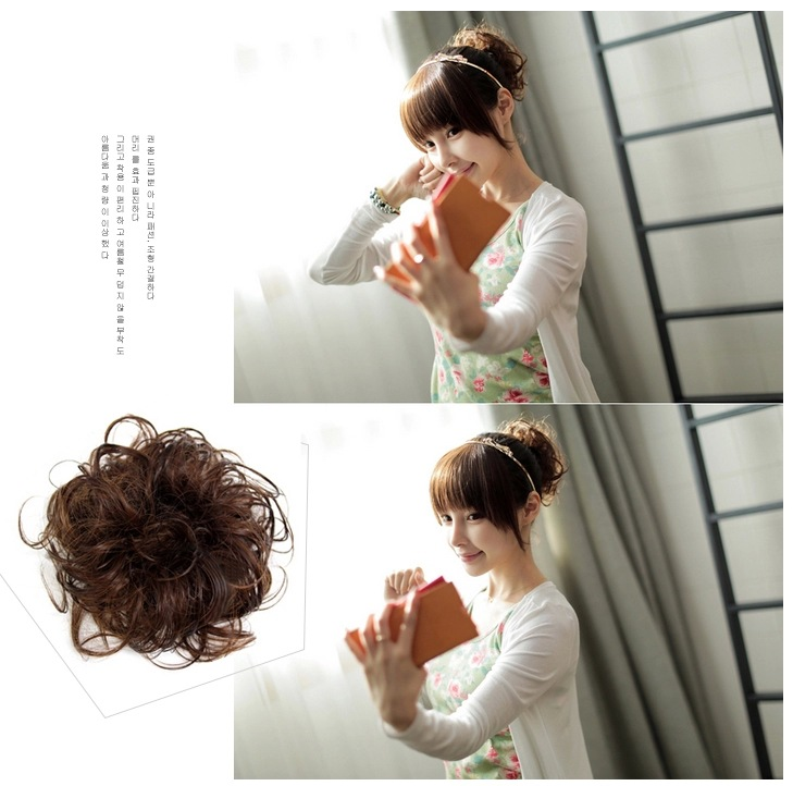 Europe, Japan, and South Korea popular fluffy hair bun natural drawstring curly hair ball