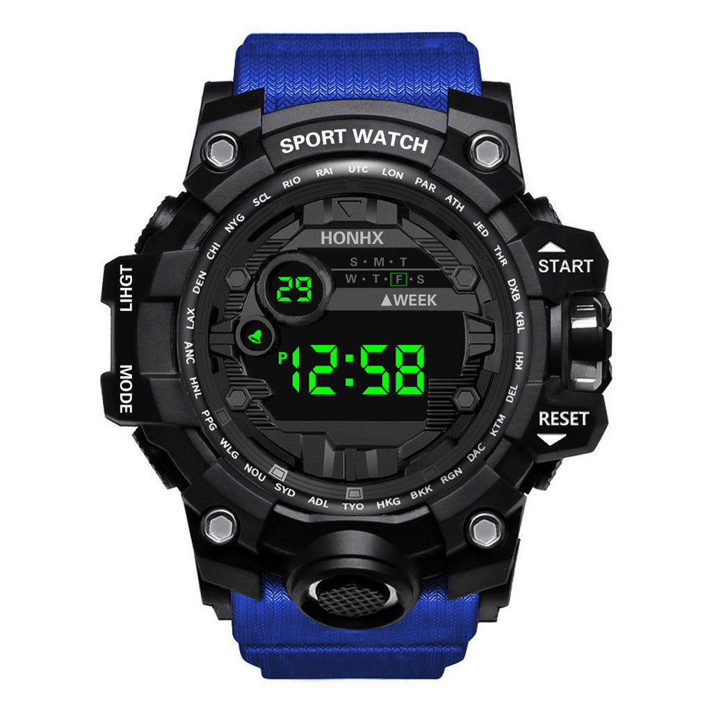 Montre électronique multifonctionnelle de sport étanche pour hommes