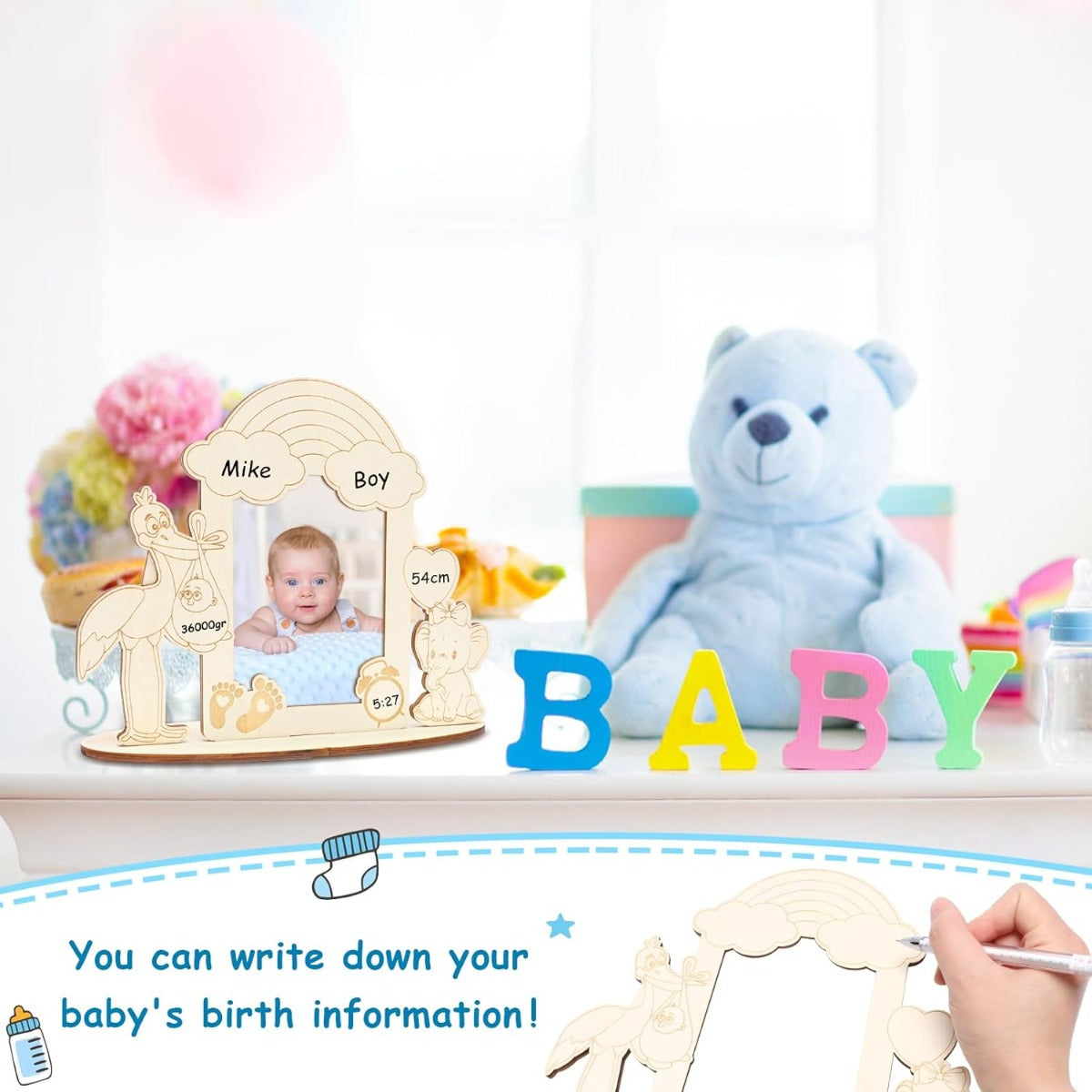 Décorations de soirée et accessoires—Bienvenue Accueil Cadre photo cadeau bébé