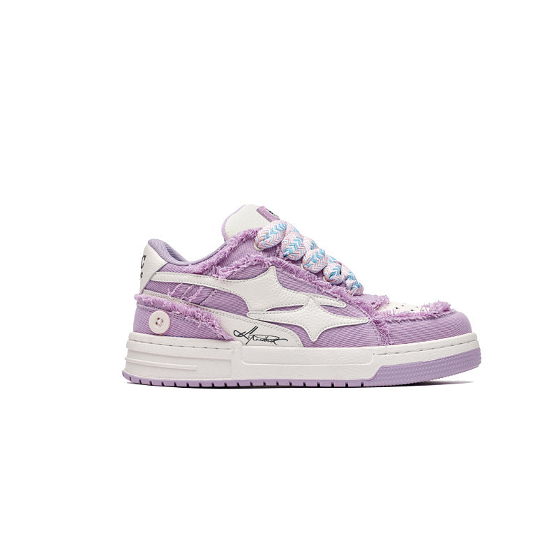 Femmes Mode Lavande Violet Fond épais Sports Casual Board Chaussures