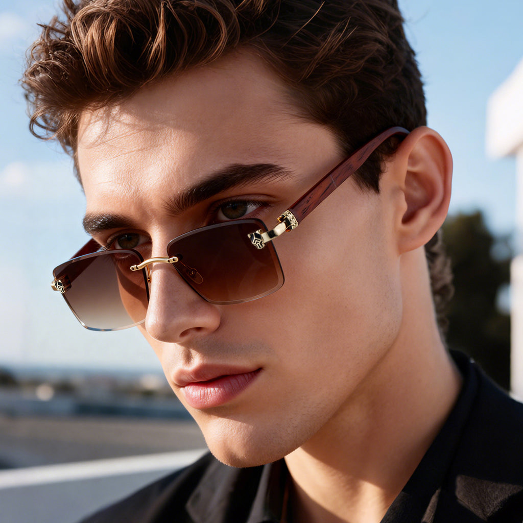 202 Lunettes de soleil mode sans cadre pour hommes