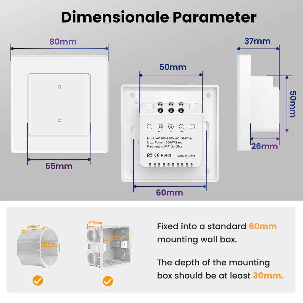 Contrôle européen standard WiFi Smart Control APP Télécommande