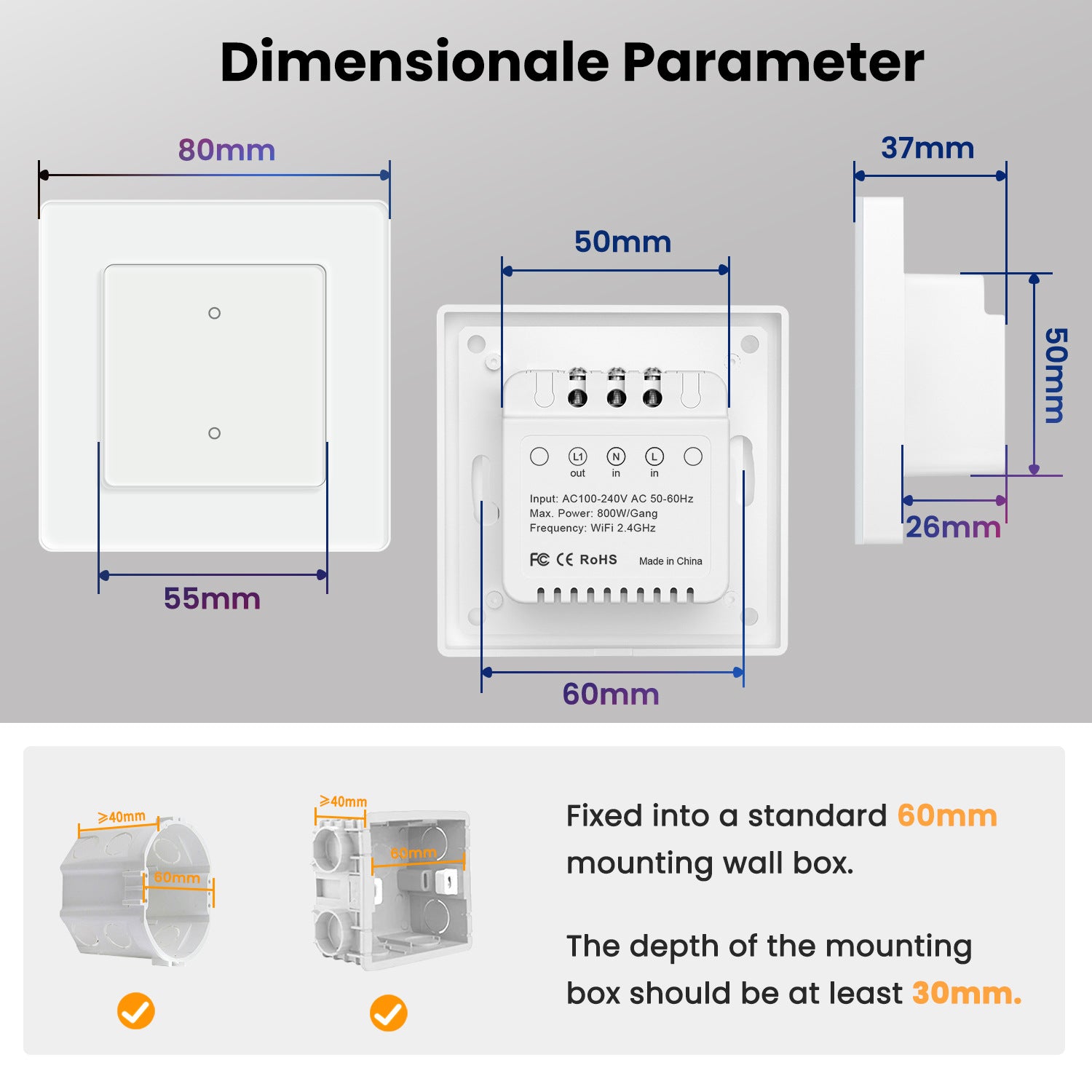 Contrôle européen standard WiFi Smart Control APP Télécommande