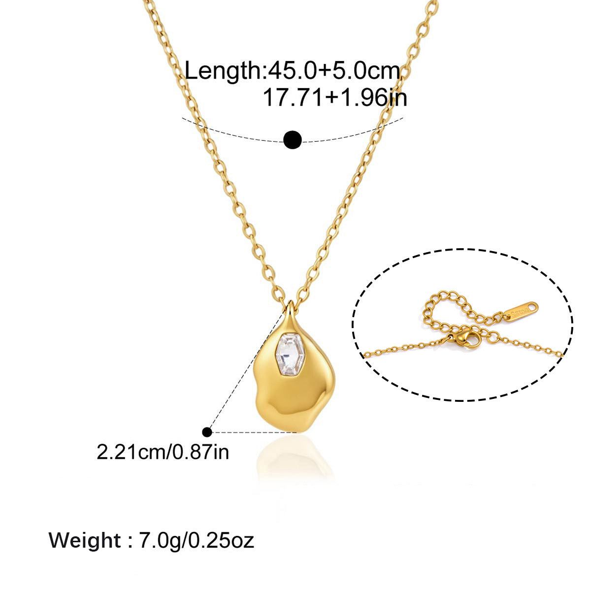 Collier en acier de titane Zircon coloré avec une sensation de luxe légère