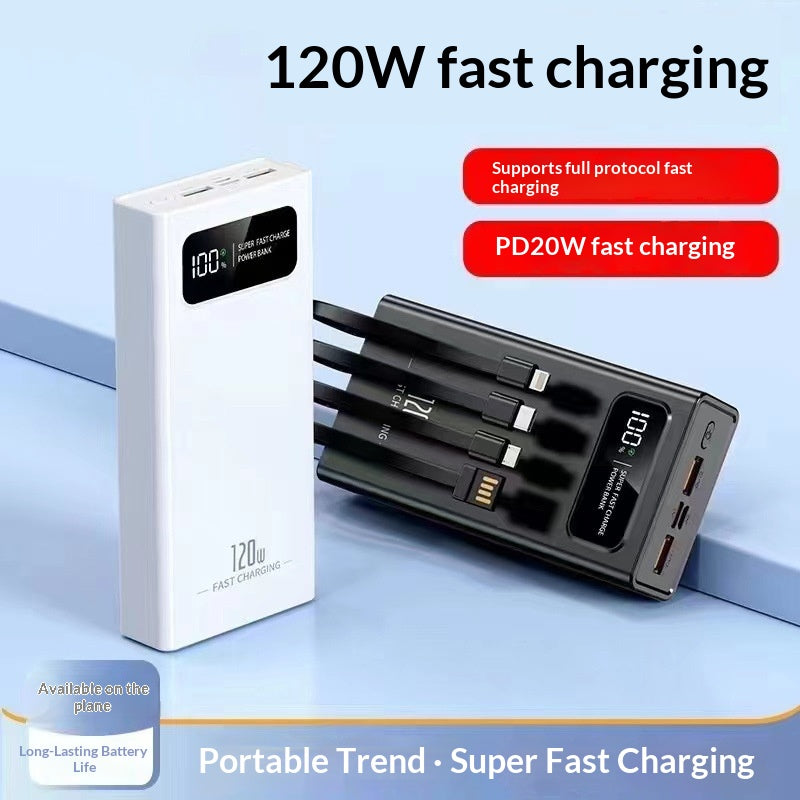 120W Power Bank 20000 Mah Chargeur portable haute capacité Téléphone portable compact à quatre ports Po