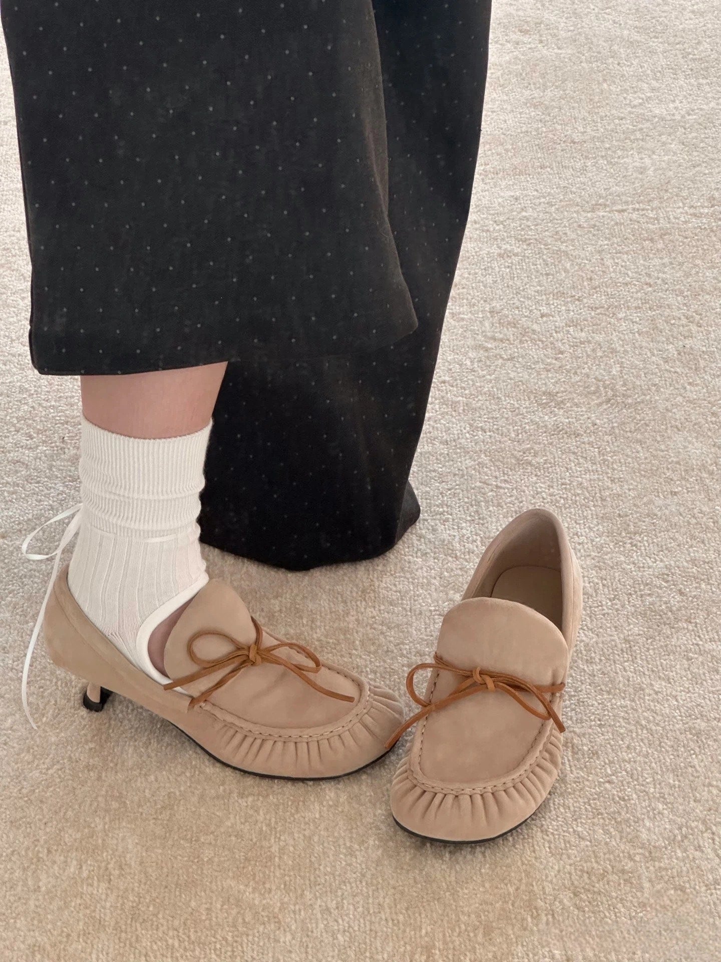 Cuir plissé Bracelet Bow Talons hauts
