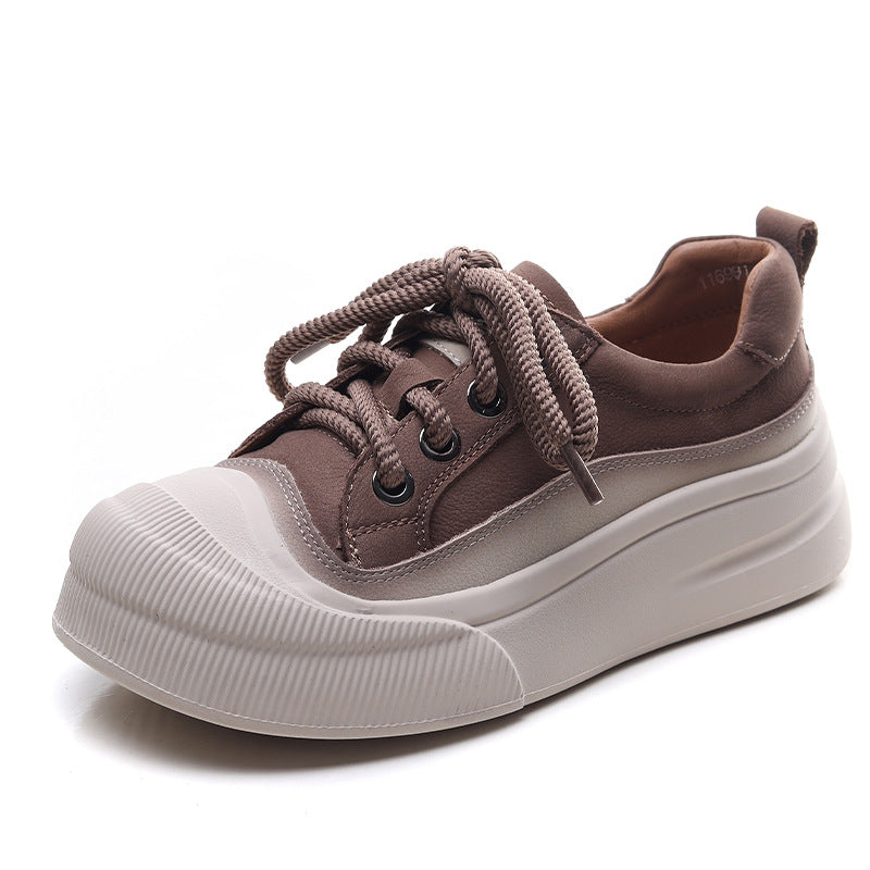 Chaussures en cuir de vache à grains complets pour femmes
