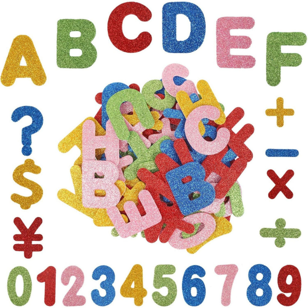 Sticker de lettre en caoutchouc mousse 142-Piece : Stickers mousse glitter