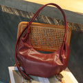 Top grain cowhide croissant bag