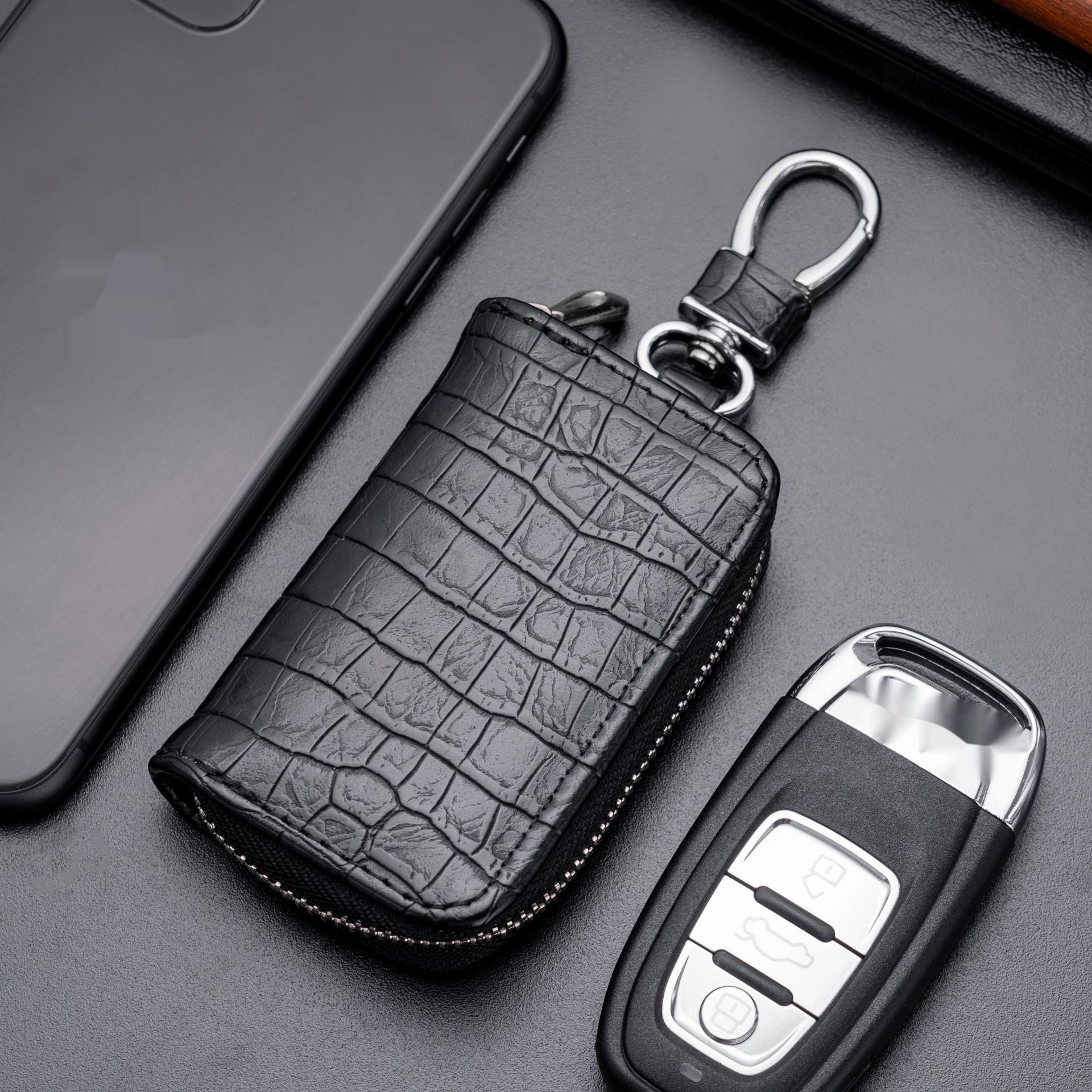 Case clé de voiture universelle de style affaires en cuir synthétique