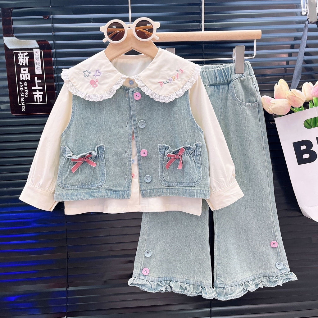 Costume de denim élégant et tendance pour filles