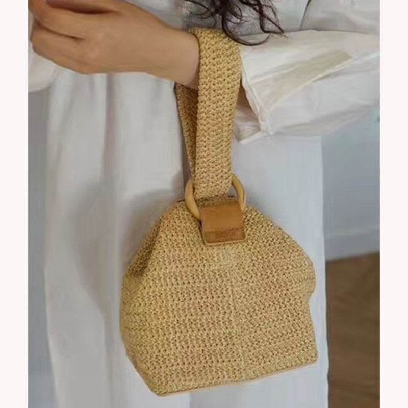 Sac en paille pour femmes Beach Woven sac en coton