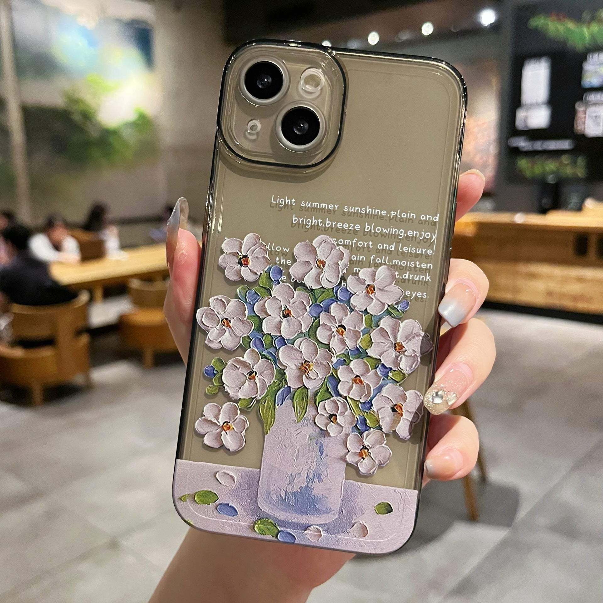 Étui téléphonique de protection transparent de petite fleur simple