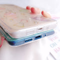 Cas de téléphone de planète de sequin transparent