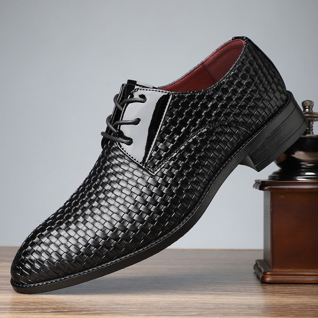 Chaussures en cuir pointue pointue pour hommes