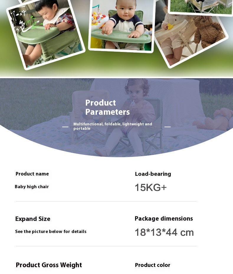 Baby Picnic Chaise Outdoor Beach Camping Tabouret Portable Polding Photographie Apprentissage Seasid