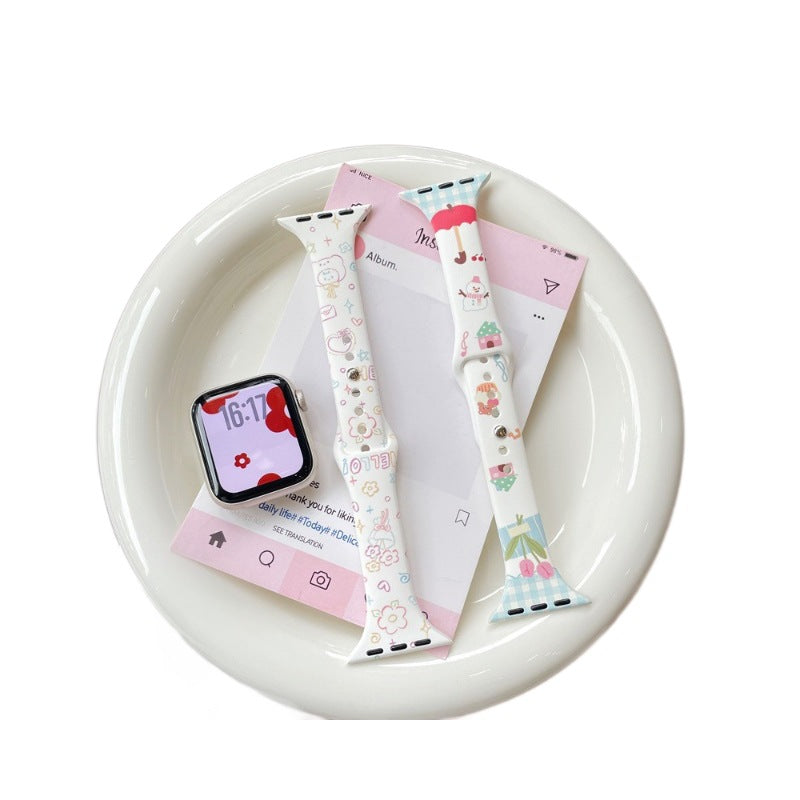 Bracelet en silicone imprimé pour femmes Style