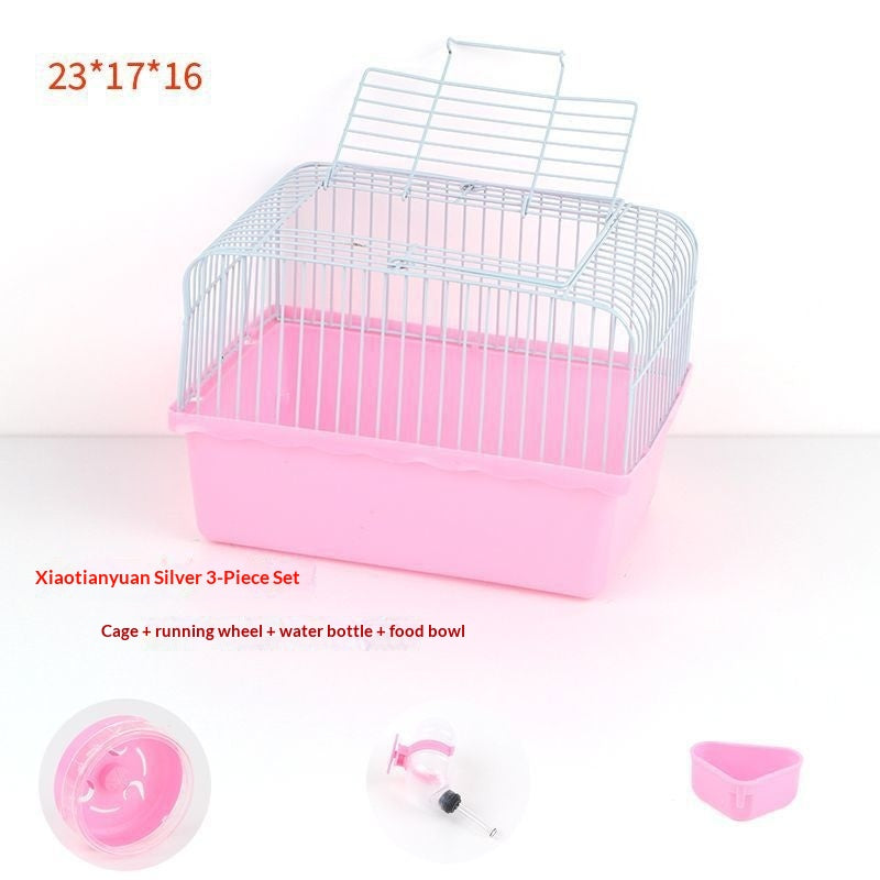Petit ensemble d'approvisionnement pour animaux de style pastoral comprenant une bouteille d'eau un bol alimentaire et une quille de course