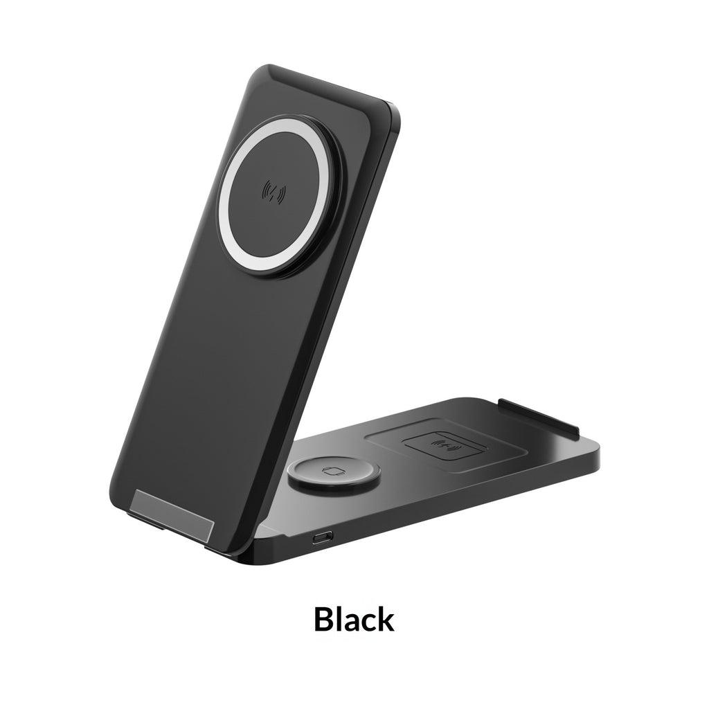Support vertical portable multifonction pliable avec charge magnétique sans fil