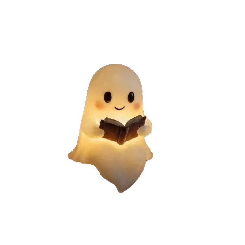 Halloween Ghost Reading Livre Statue Ornament Resin Craft Décoration Maison
