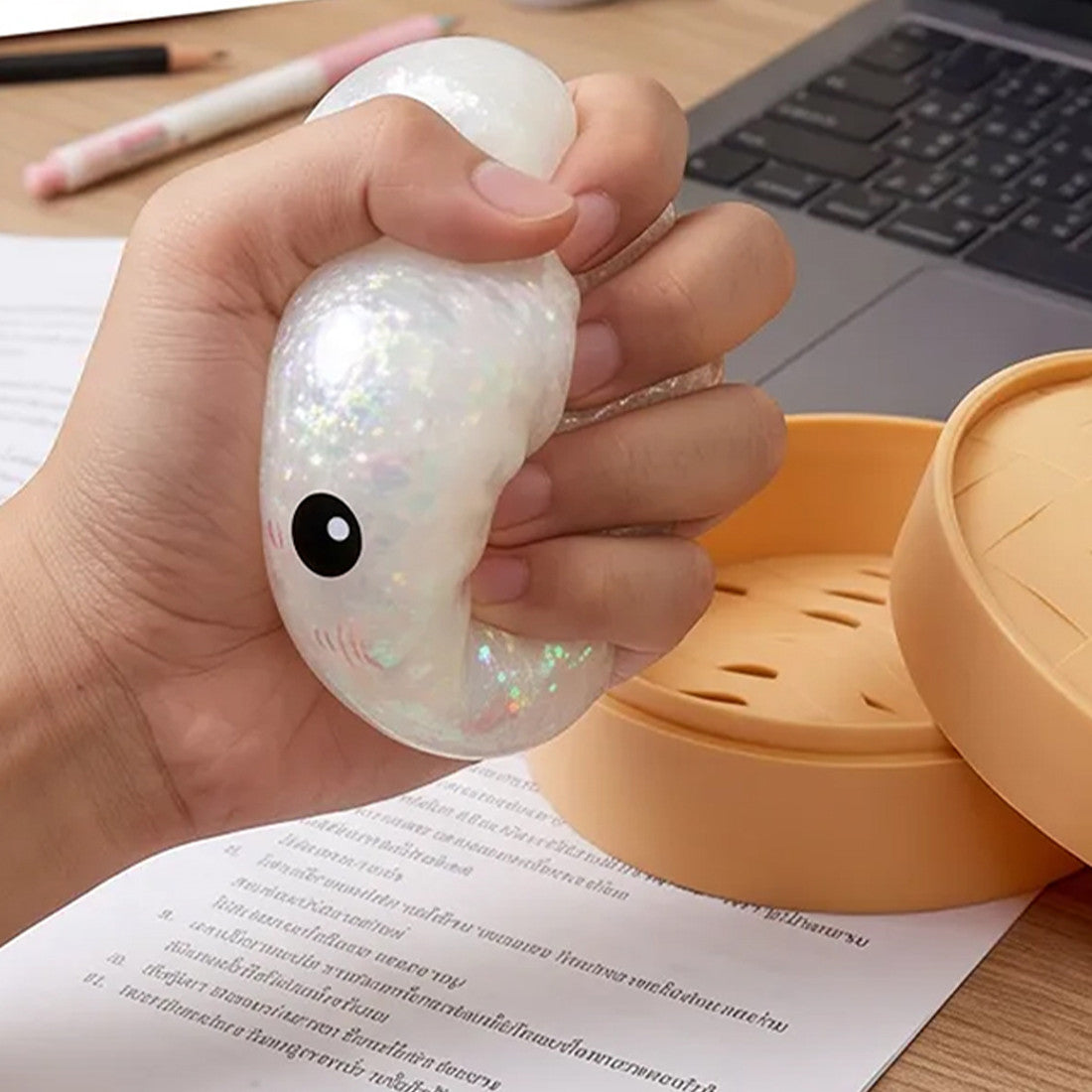12PCS Glitter Dumpling S Quishy Toy Mystery Blind Box Bun Stress Relief Steamer