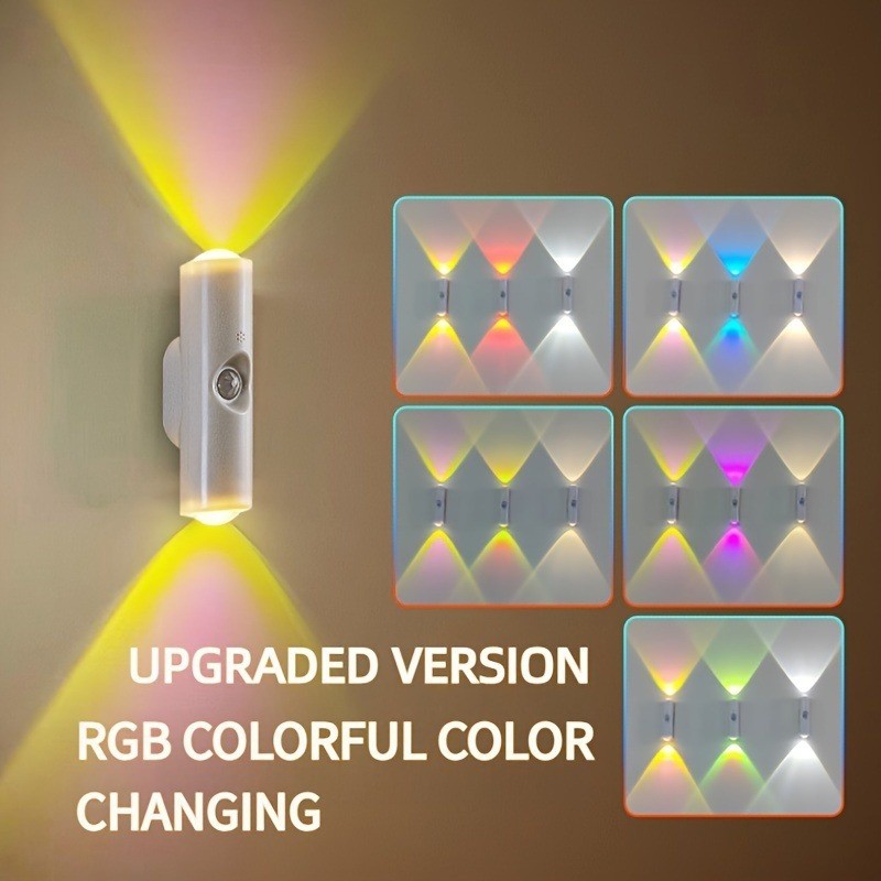 Magnétique RGB LED Night Light Smart Motion Capteur USB Lampe Ambient rechargeable