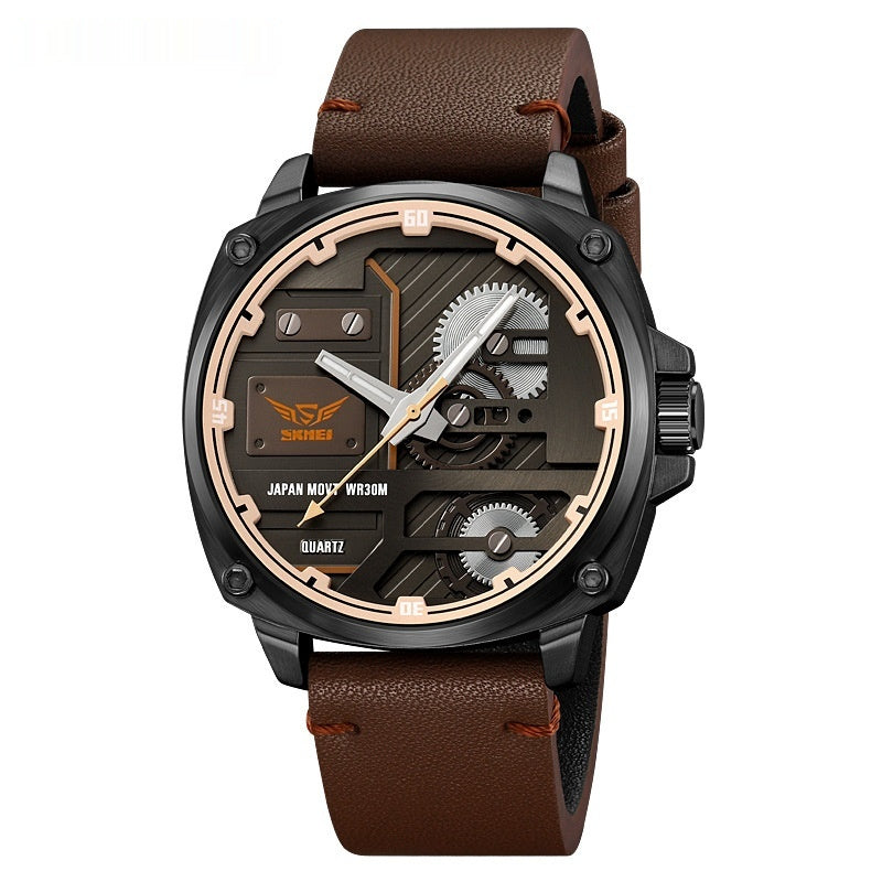 Skmei Véritables articles Montres Homme Vent mécanique Grand Cadran Montre Quartz Homme 30 M Waterpr