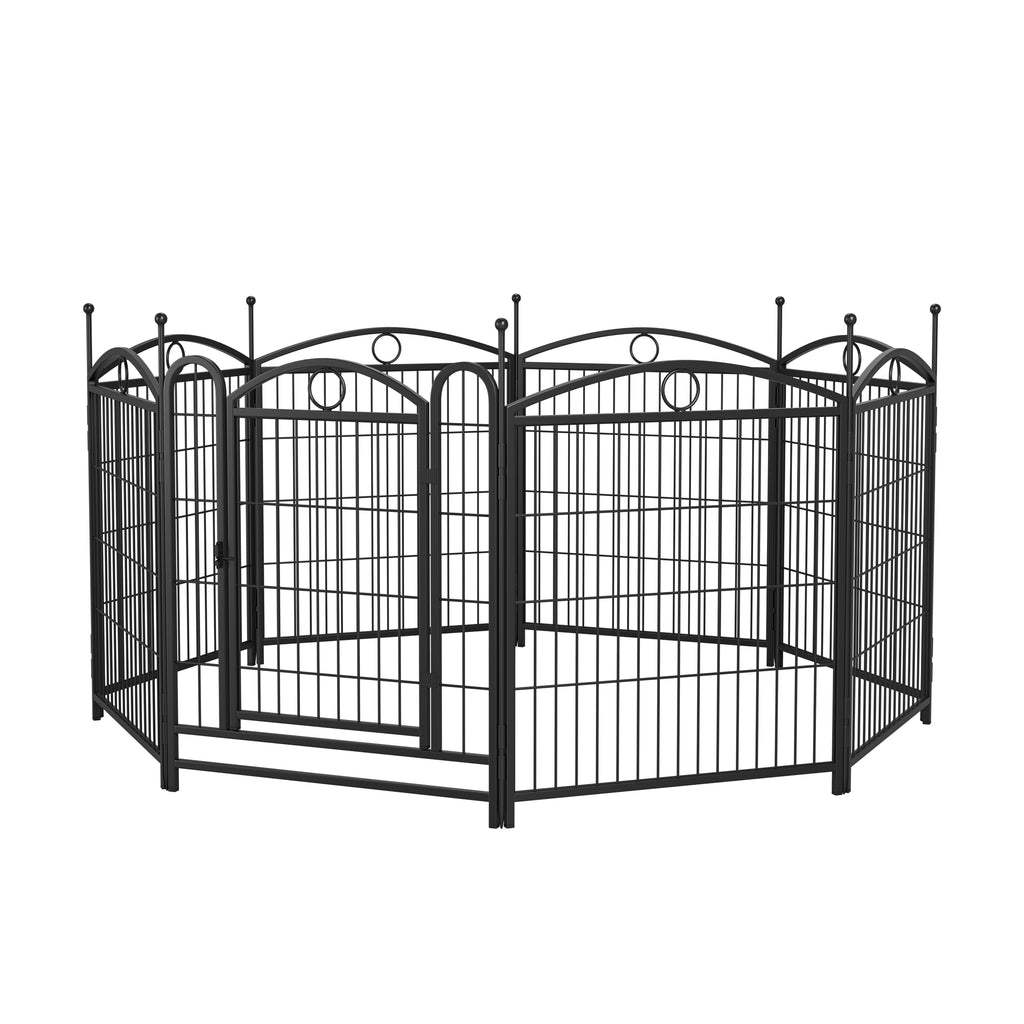 Dog Playpen Intérieur 32 pouces 8 panneaux Metal Dog Pen Pet Dog Fence Outdoor Exercise Pen avec