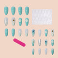 Dames amour-cœur fleur Water-drop Almond Nails
