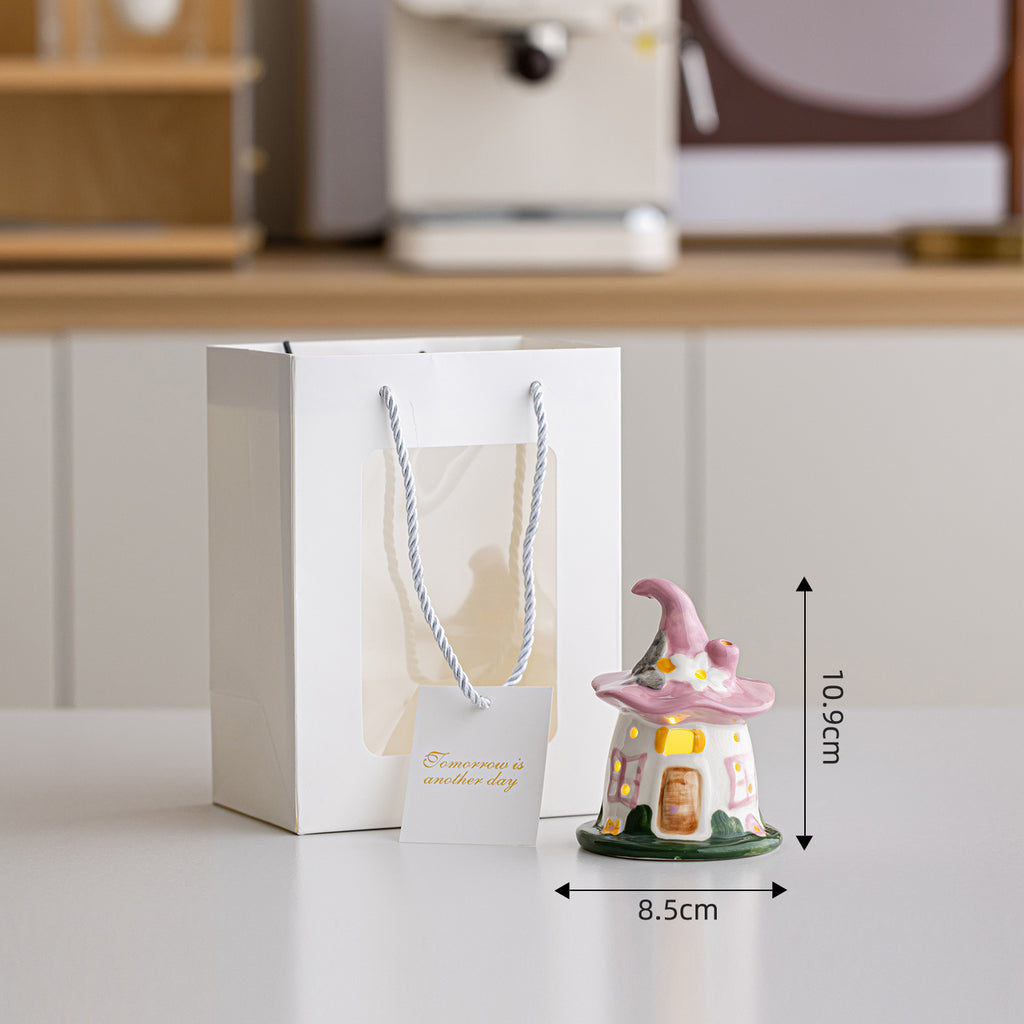 Magic House Night Light Cadeau d'anniversaire pour les femmes Ornement en céramique