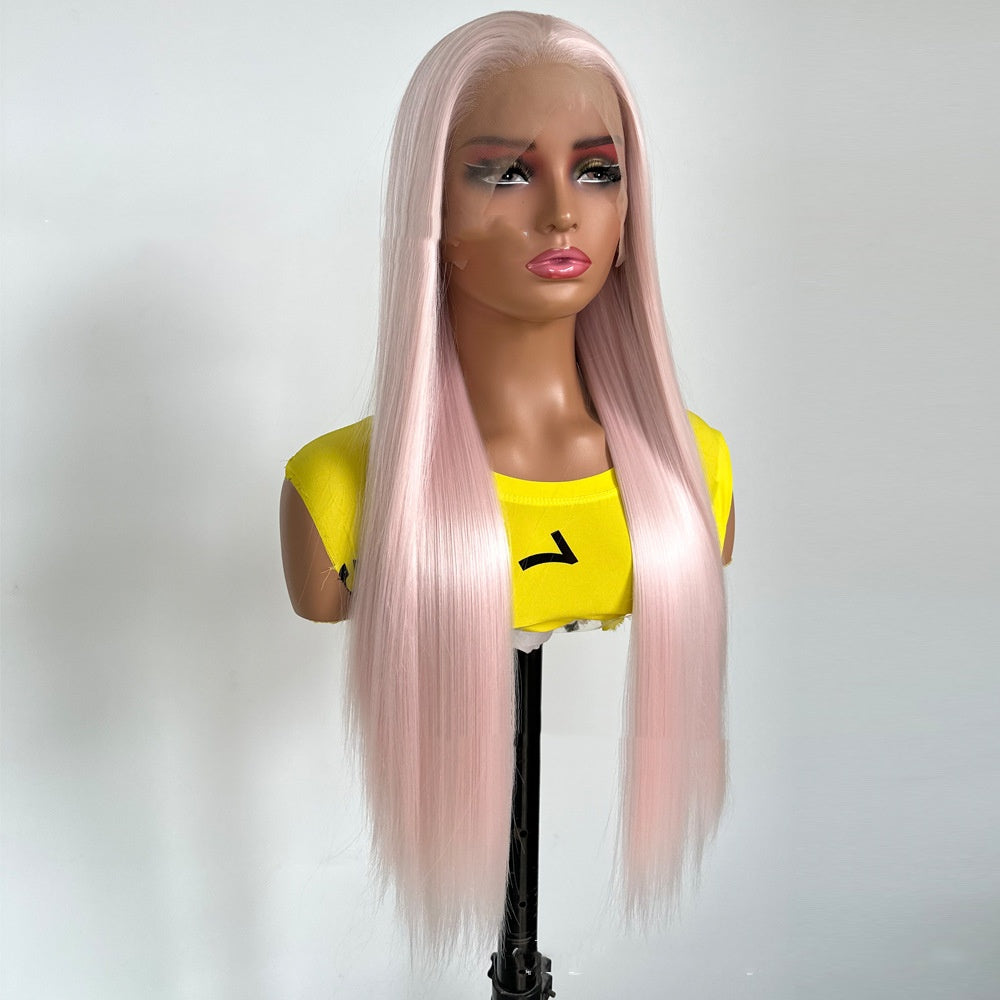 La couleur pure européenne et américaine des femmes All-matching Mode Long cheveux droits naturel W