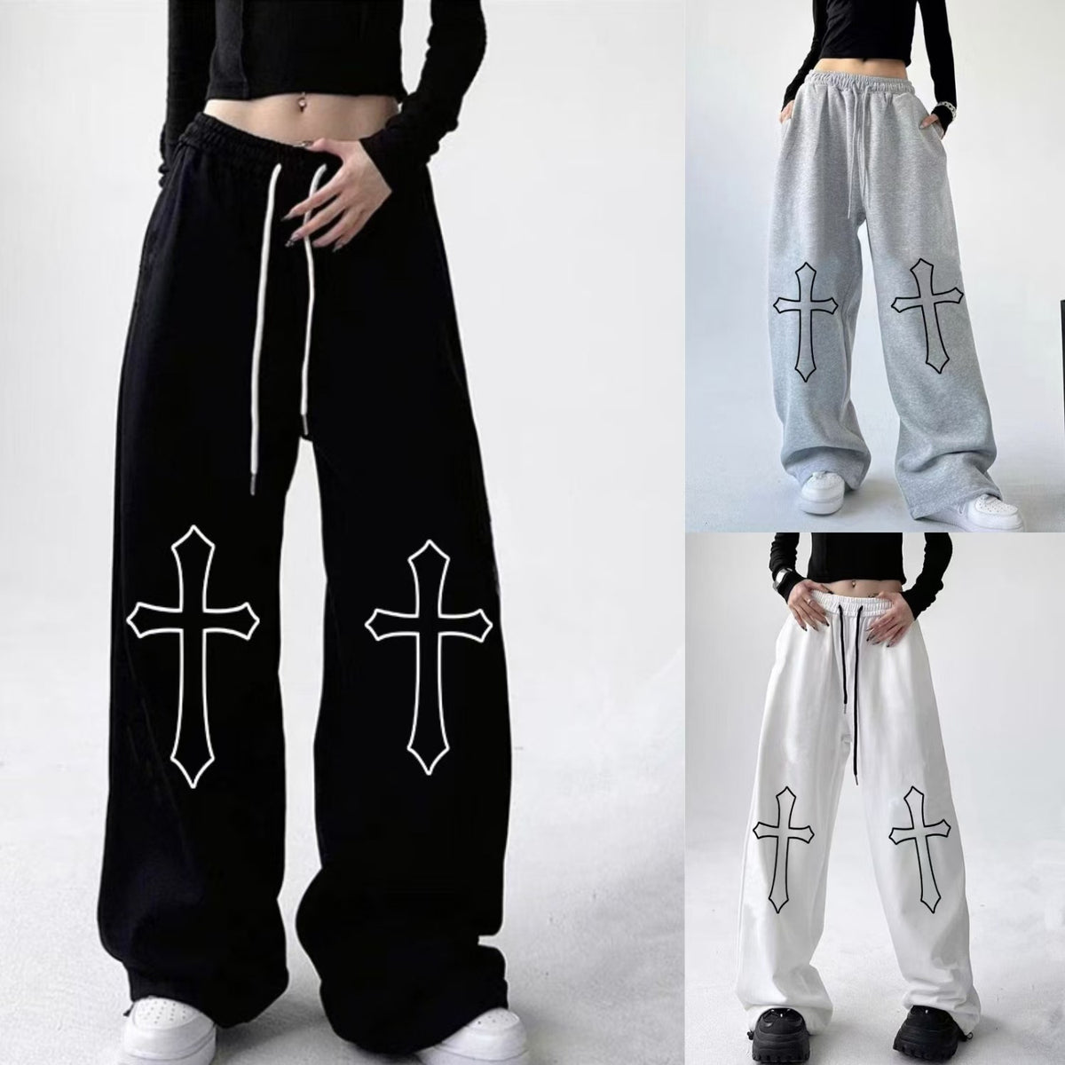 High Waist Drawstring Loose Girl Style Dancing Hiphop Sports Pantalons Femme