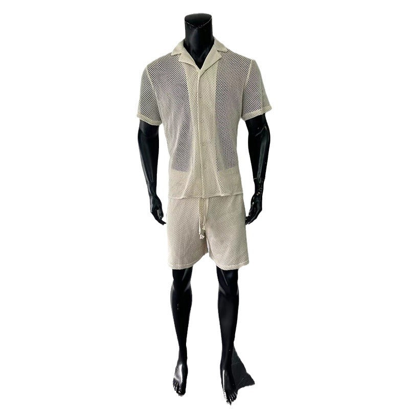 Chemise à manches courtes et short à manches courtes en couleur solide