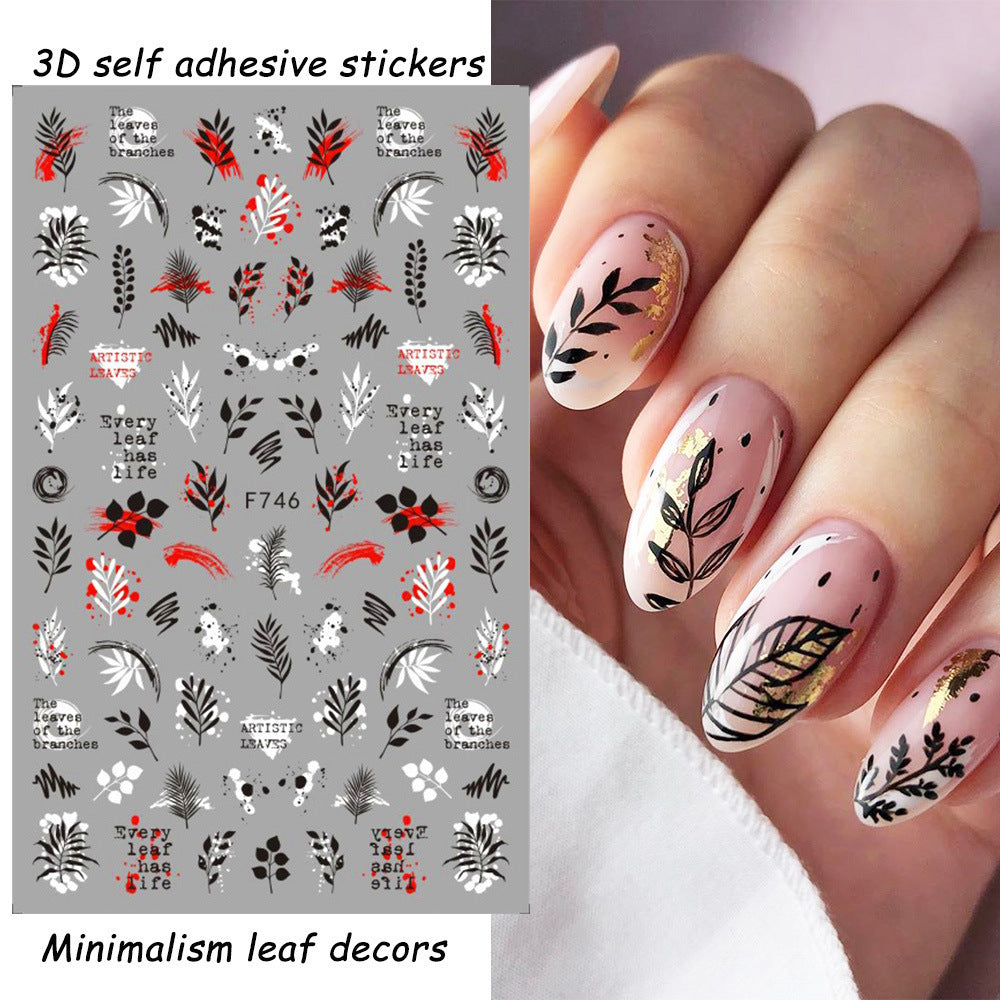 Stickers Adhésif Art des ongles style Instagram Black and White Butterfly Punk Vibe