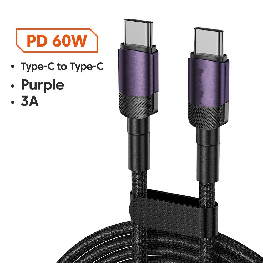 Câble de données en alliage d'aluminium PD100W Câble de charge rapide Câble de charge USB