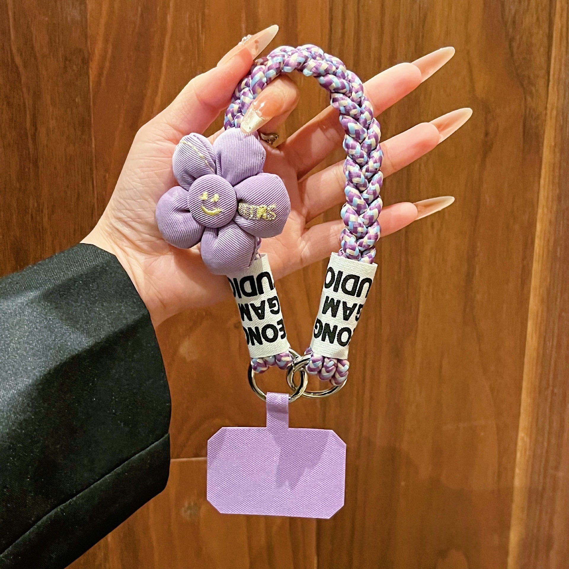 Coffret de téléphone en forme de chanvre court Lanyard avec boutons Bracelet de téléphone anti-perte