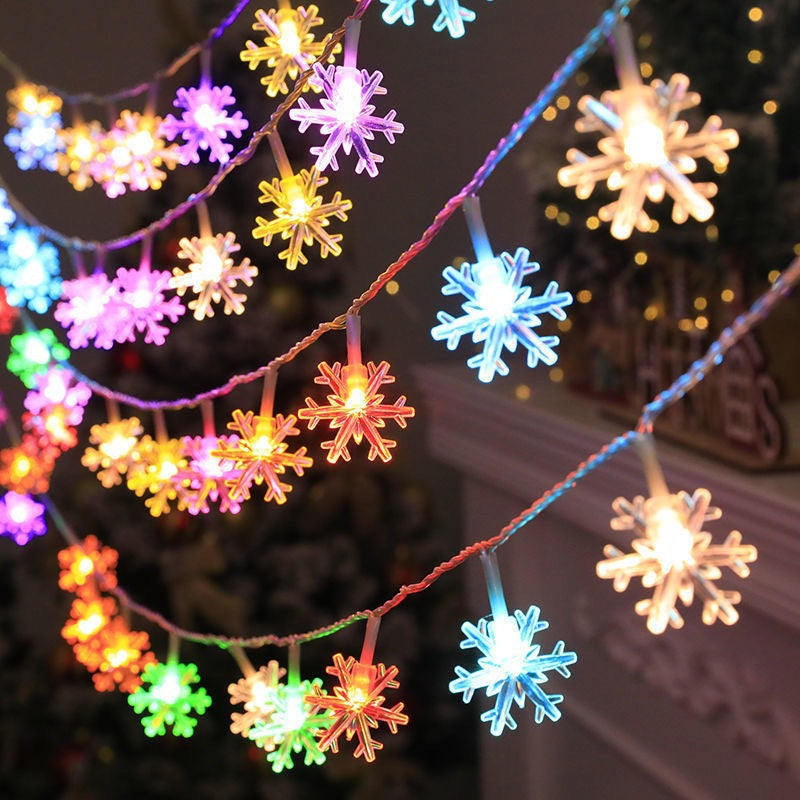 Décoration de chambre Chaîne d'éclairage de flocons de neige LED