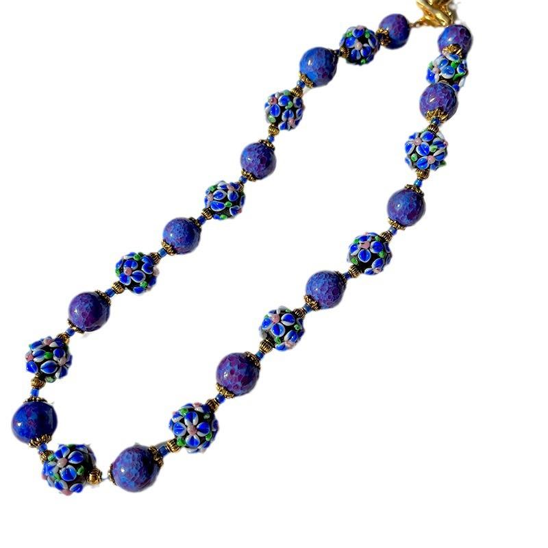 Collier et crochets d'oreille rétro chinois pour femmes