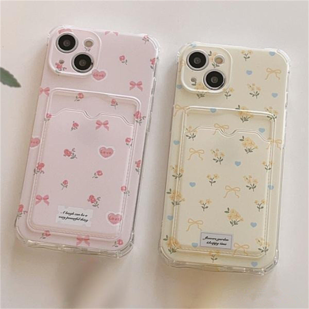 Petite boîte de téléphone à fleurs cassée peut être inséré carte
