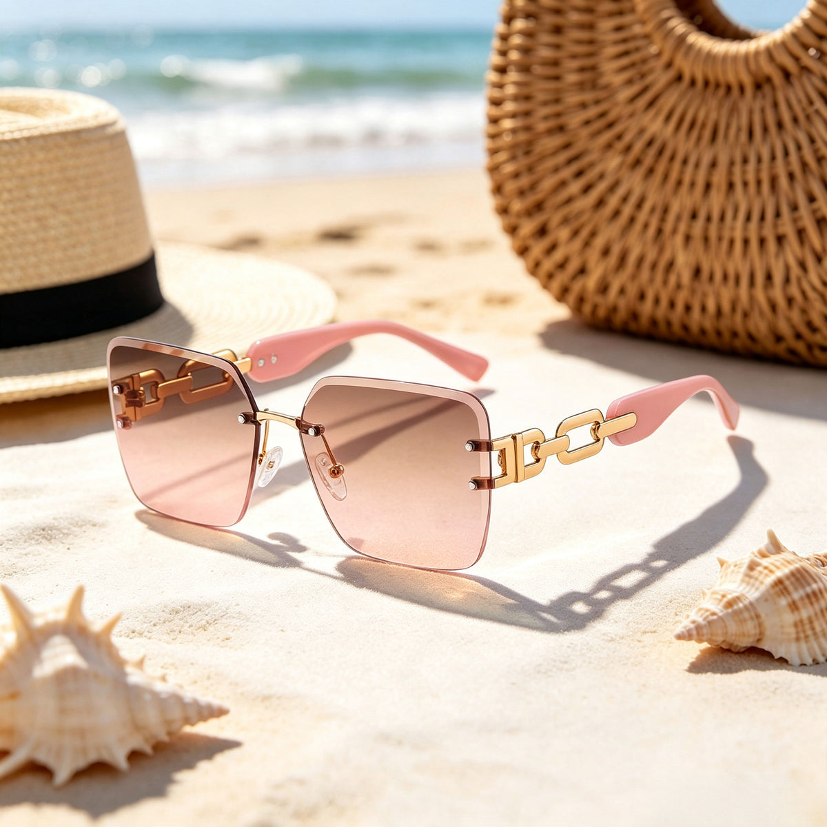 Lunettes de soleil femmes carrées élégantes
