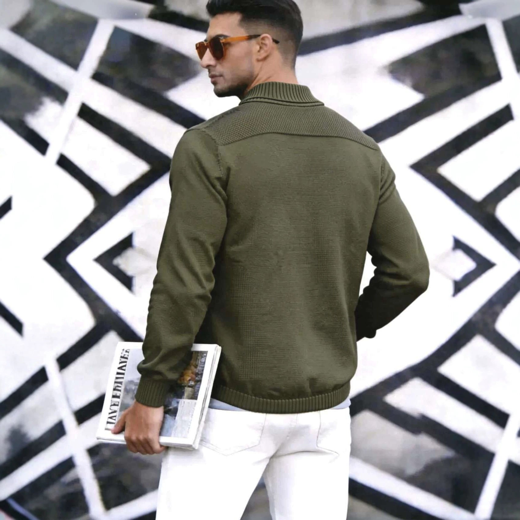 Manteau en mailles châle-châle pour hommes