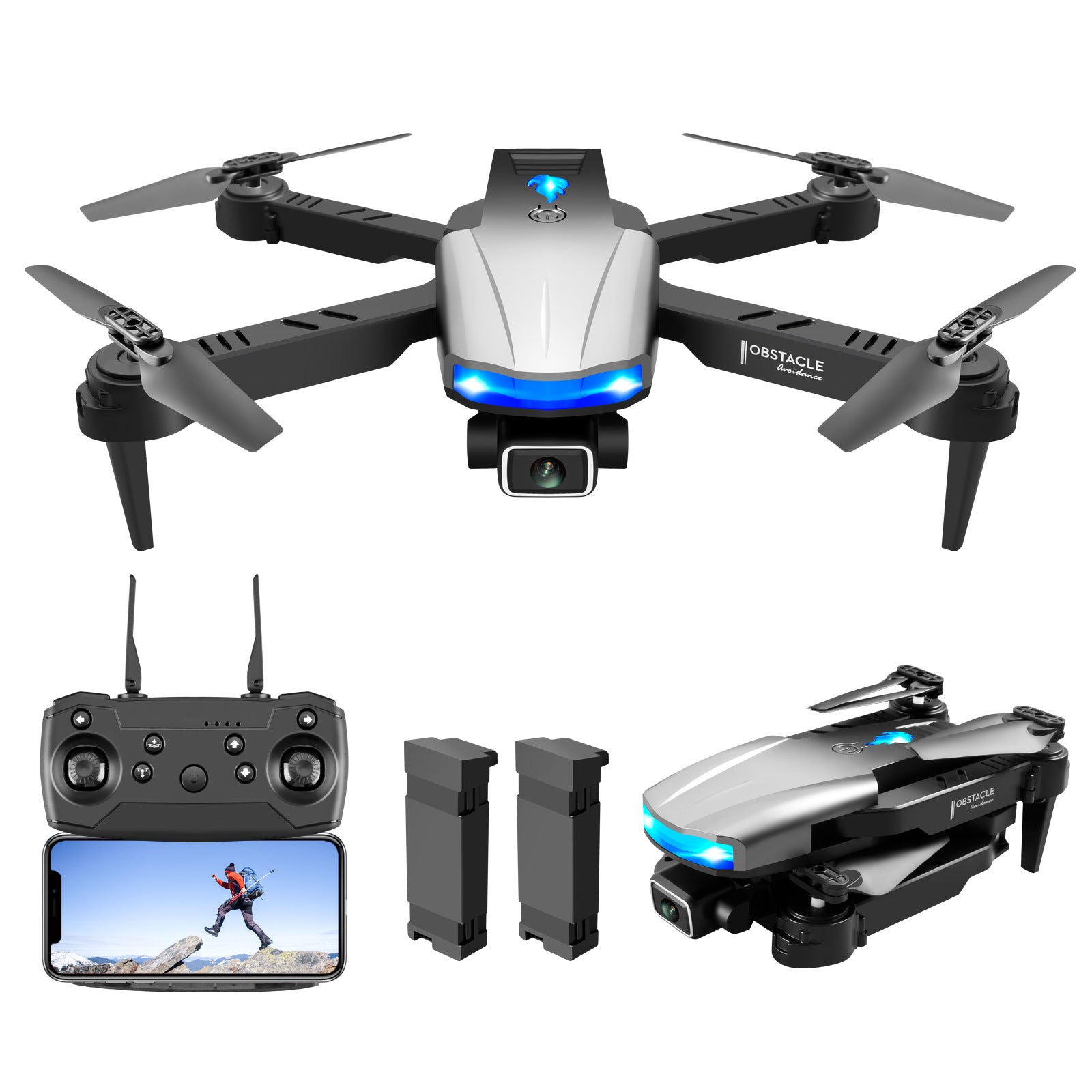 S85 Trois faces Obstacle Evitement UAV 4K Aerial Photography HD Dual Camera Quatre axes