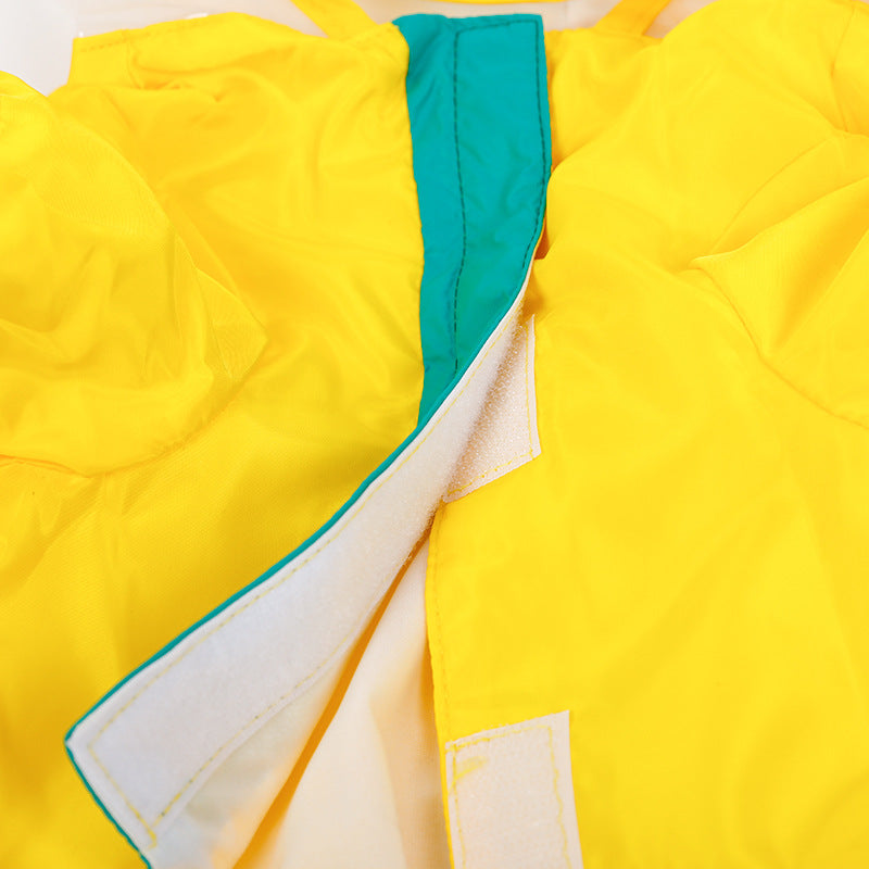 Dinosaure imperméable à l'eau d'animal jaune costume quatre pieds