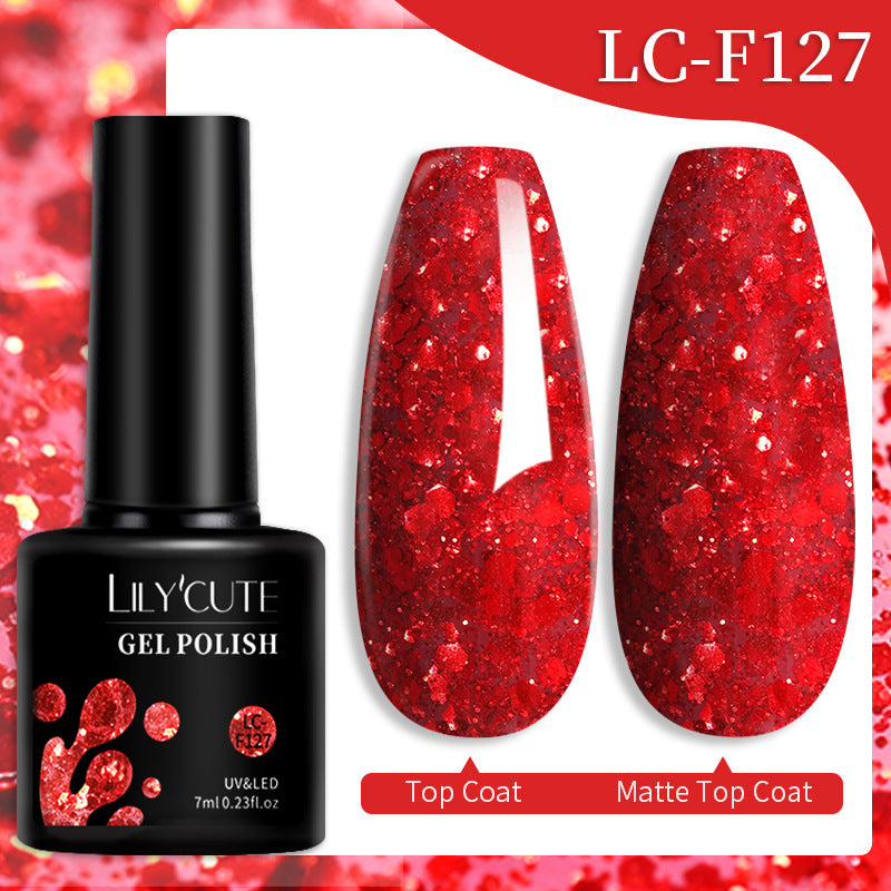 Jeu populaire Glitter Colle d'ongle de couleur solide