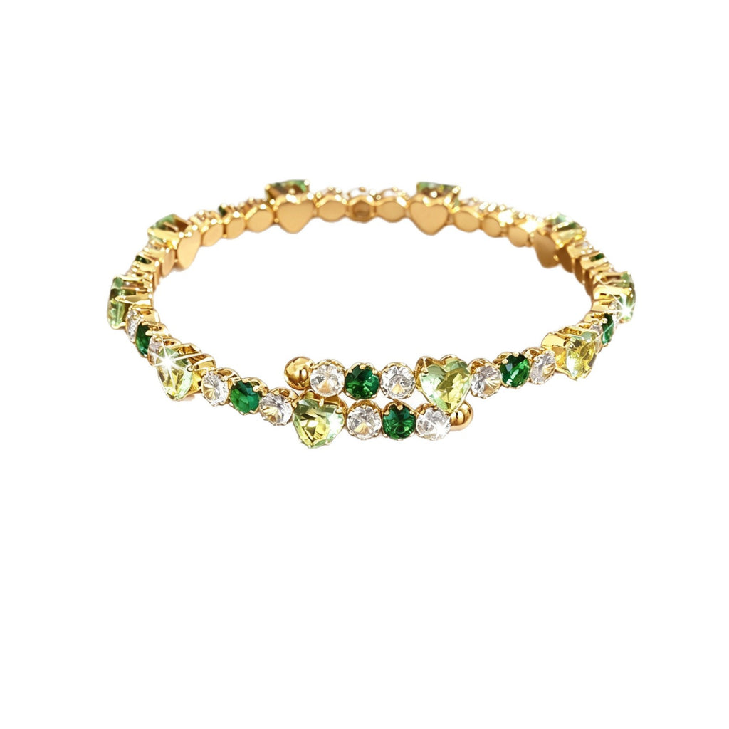 Femmes Simulated Peridot Emerald CZ Bracelet de tennis