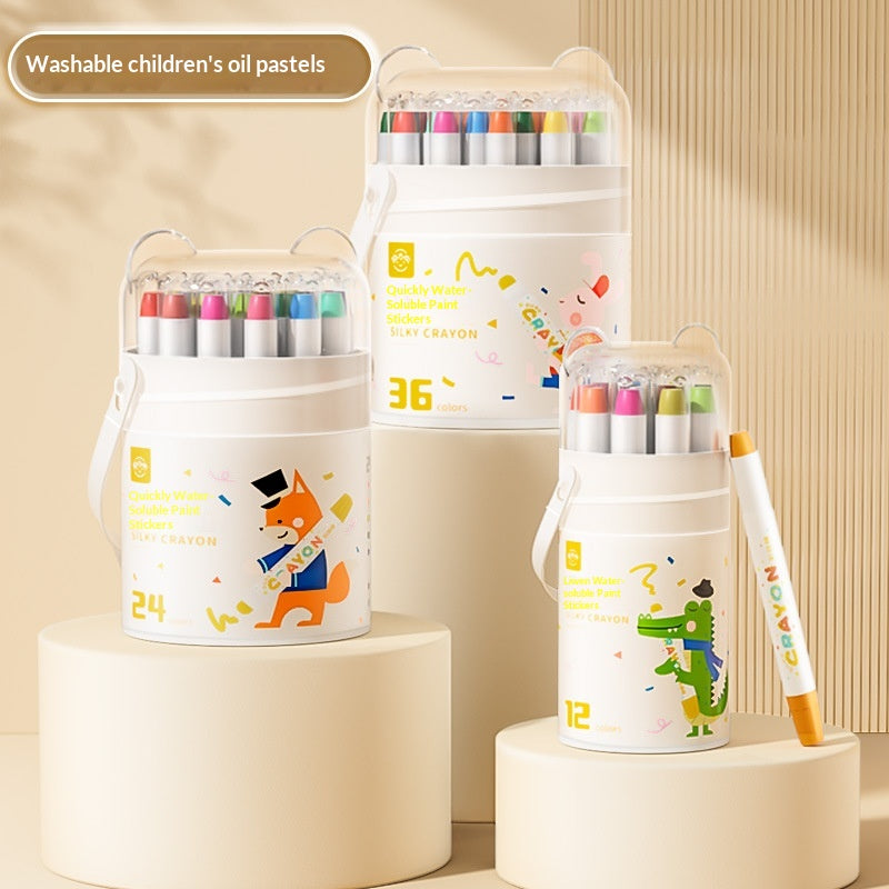 Pastels d'huile pour enfants lavables qui se fendent ou saignent par le papier