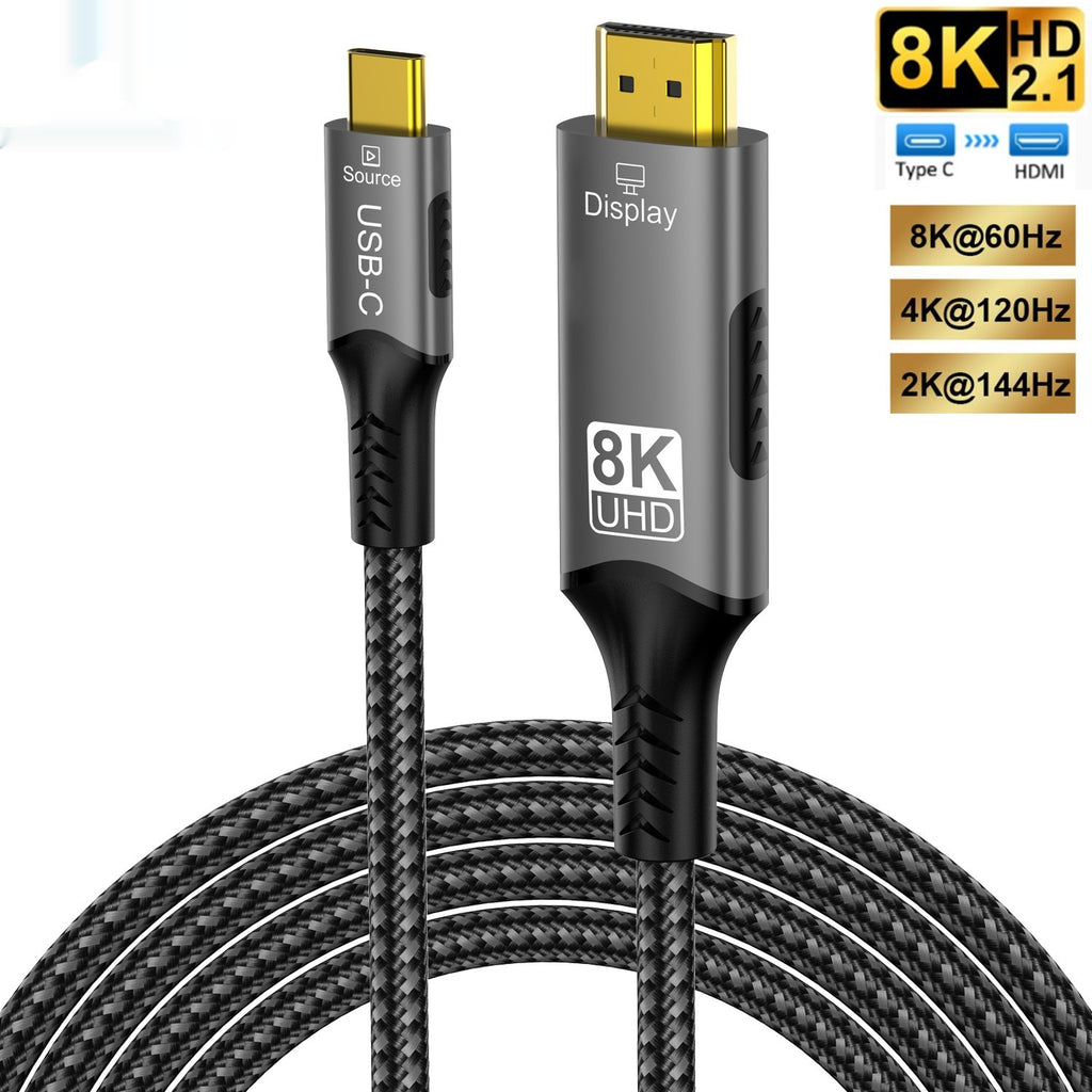 8K60HZ Type-C Câble de données de conversion HDMI mâle unidirectionnel