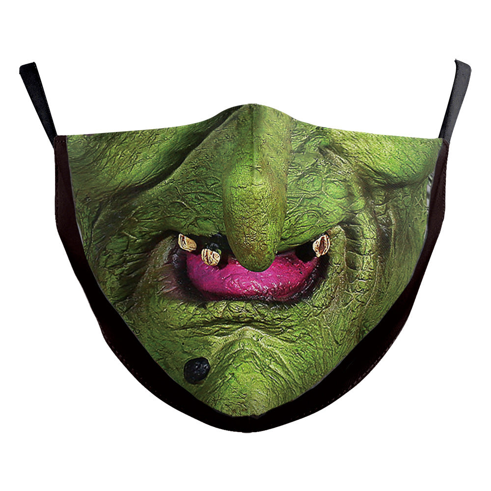 Crâne d'Halloween Impression numérique drôle Masque de poussière double couche