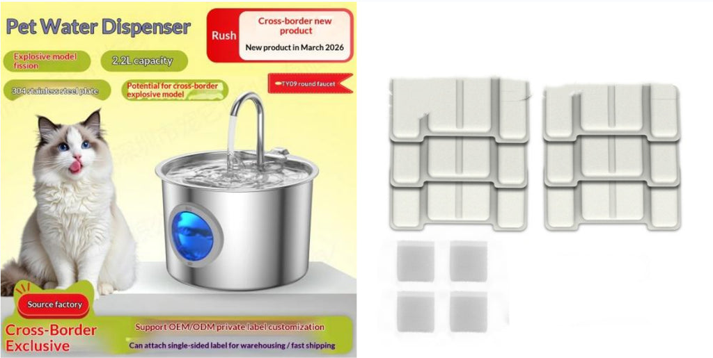 Animal Fontaine d'eau Distributeur d'eau en acier inoxydable
