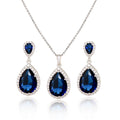 Bright Big Zircon gouttes d'eau Collier Eardrops costume mariée bijoux de mariage simple grâce